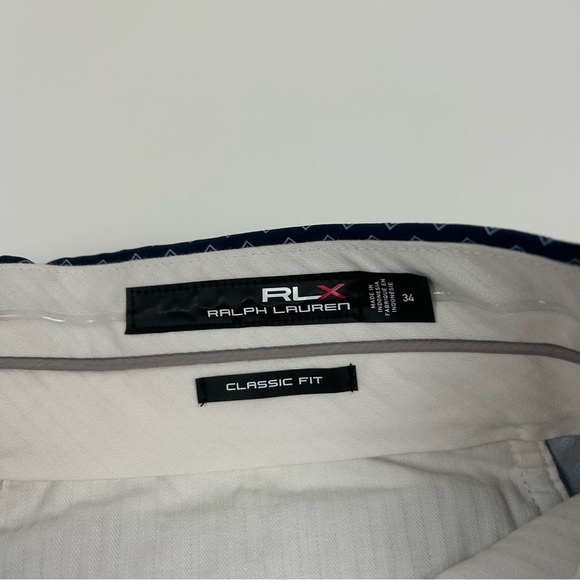 RLX Ralph Lauren Mens SZ 38 Golf Shorts Blue Geometric Diamond Print Prep Casual - Picture 4 of 7